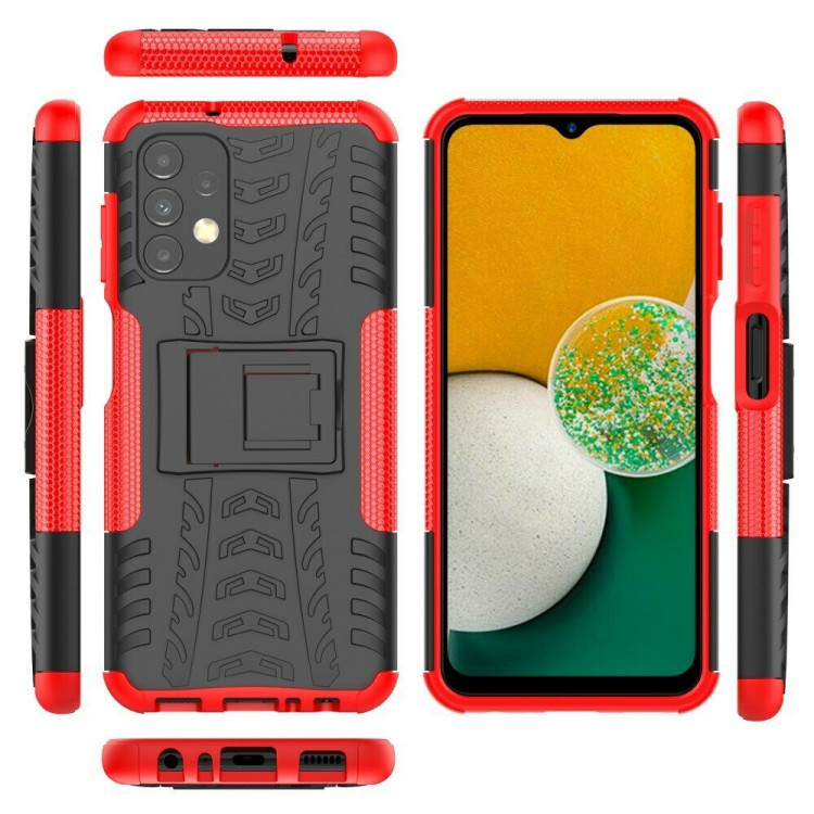 Чехол Hybrid Armor для Samsung Galaxy A13 4G (черный + красный)