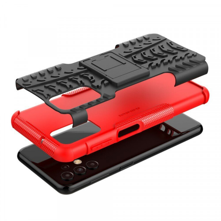Чехол Hybrid Armor для Samsung Galaxy A13 4G (черный + красный)