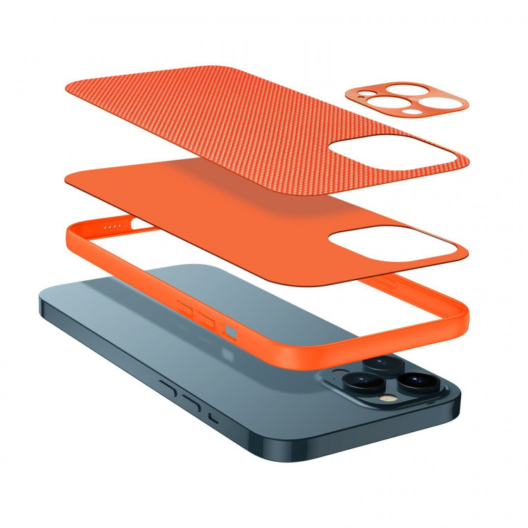 Чехол с текстурой нейлона для iPhone 14 Pro Max (оранжевый)