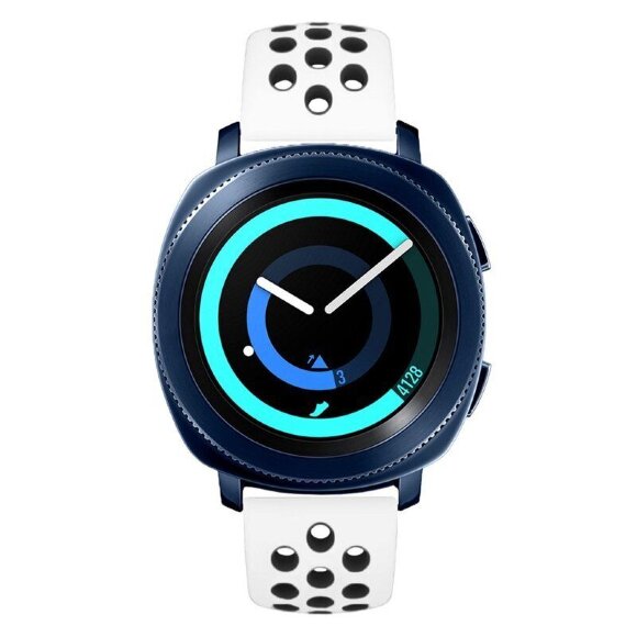 Двухцветный силиконовый ремешок для Samsung Gear Sport / Gear S2 Classic / Galaxy Watch 42мм / Watch Active / Watch 3 (41мм) / Watch4 (белый+черный) Двухцветный силиконовый ремешок для Samsung Gear Sport / Gear S2 Classic / Galaxy Watch 42мм / Watch Active / Watch 3 (41мм) / Watch4 (белый+черный)