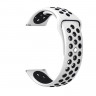 Двухцветный силиконовый ремешок для Samsung Gear Sport / Gear S2 Classic / Galaxy Watch 42мм / Watch Active / Watch 3 (41мм) / Watch4 (белый+черный)