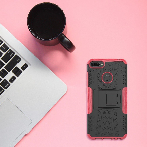 Чехол Hybrid Armor для Huawei Honor 9i / Honor 9N (черный + розовый) Чехол Hybrid Armor для Huawei Honor 9i / Honor 9N (черный + розовый)