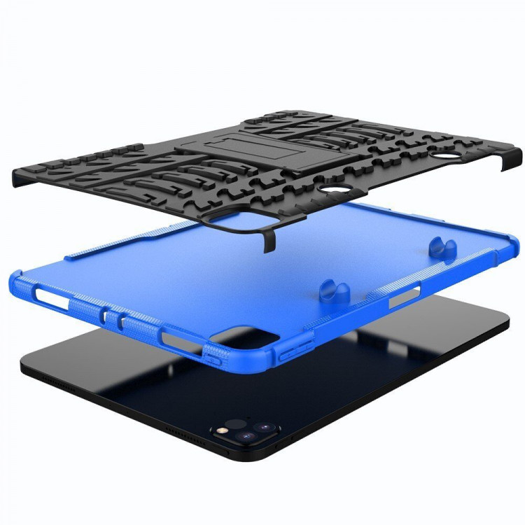 Чехол на iPad Pro 11 (2022, 2021, 2020) (черный + голубой)