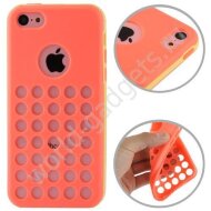Чехол TPU + пластик с кружками для iPhone 5C (красный) Чехол TPU + пластик с кружками для iPhone 5C (красный)