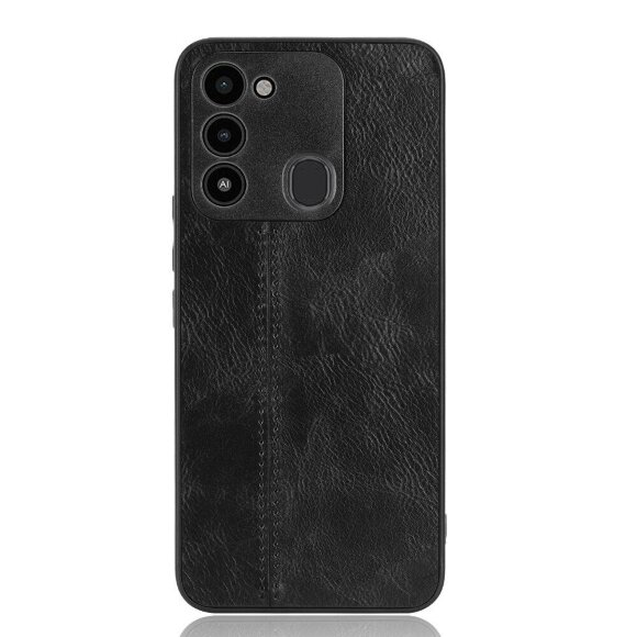 Чехол из экокожи для Tecno Spark Go 2022 (черный)