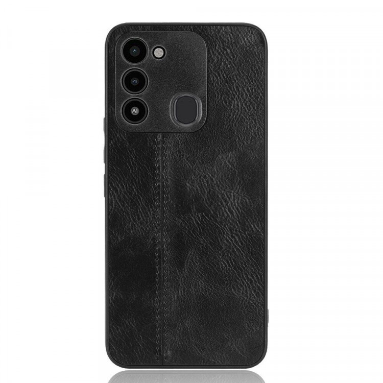 Чехол из экокожи для Tecno Spark Go 2022 (черный)