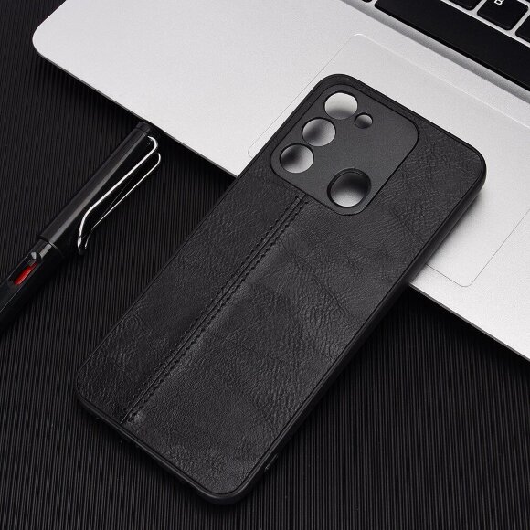 Чехол из экокожи для Tecno Spark Go 2022 (черный)