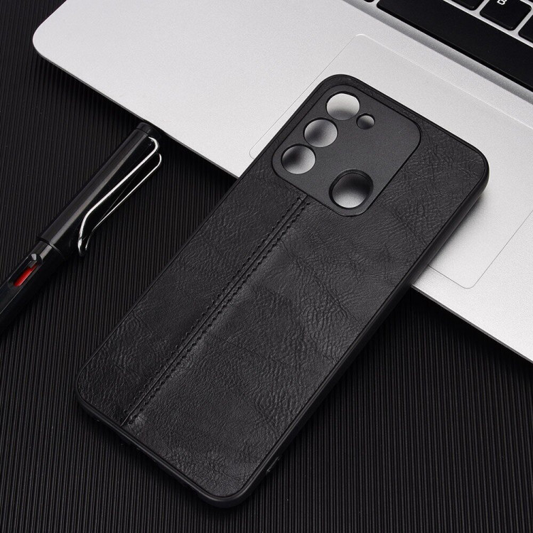 Чехол из экокожи для Tecno Spark Go 2022 (черный)