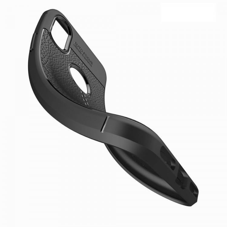 Чехол-накладка Litchi Grain для iPhone X / ХS (черный)