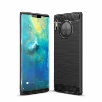 Чехол-накладка Carbon Fibre для Huawei Mate 30 Pro (черный)