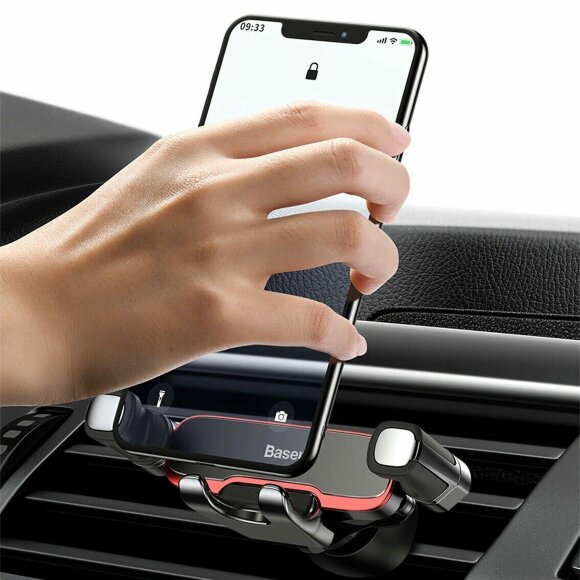 Автомобильный держатель для телефона в дефлектор Baseus Mr Hui Gravity Car Mount - Черный (SUYL-HU01)