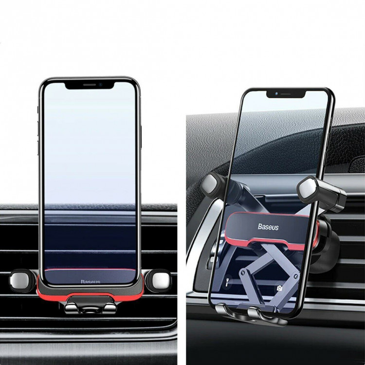 Автомобильный держатель для телефона в дефлектор Baseus Mr Hui Gravity Car Mount - Черный (SUYL-HU01)