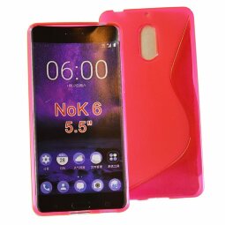 Нескользящий чехол для Nokia 6 (малиновый)