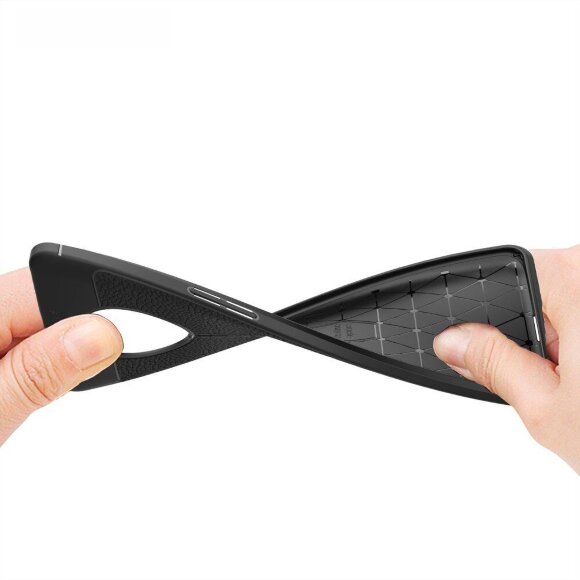 Чехол-накладка Litchi Grain для OnePlus 7T (черный)