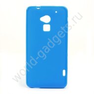 Мягкий пластиковый чехол HTC One MAX (голубой) Мягкий пластиковый чехол HTC One MAX (голубой)