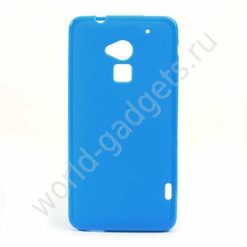 Мягкий пластиковый чехол HTC One MAX (голубой)