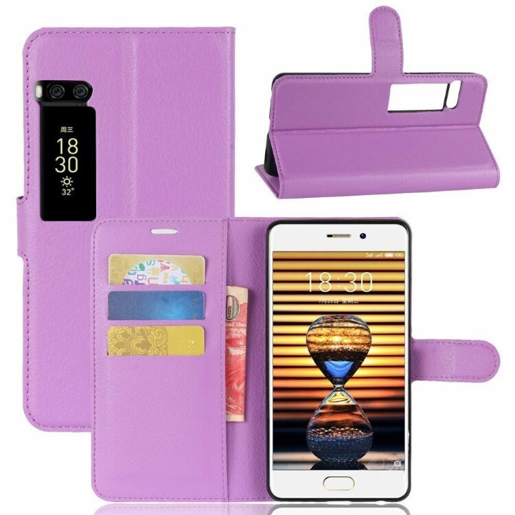 Чехол с визитницей для Meizu Pro 7 Plus (фиолетовый)