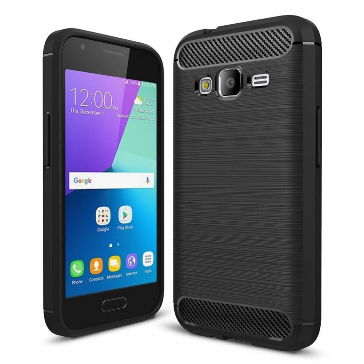 Чехол-накладка Carbon Fibre для Samsung Galaxy J1 mini Prime (черный)