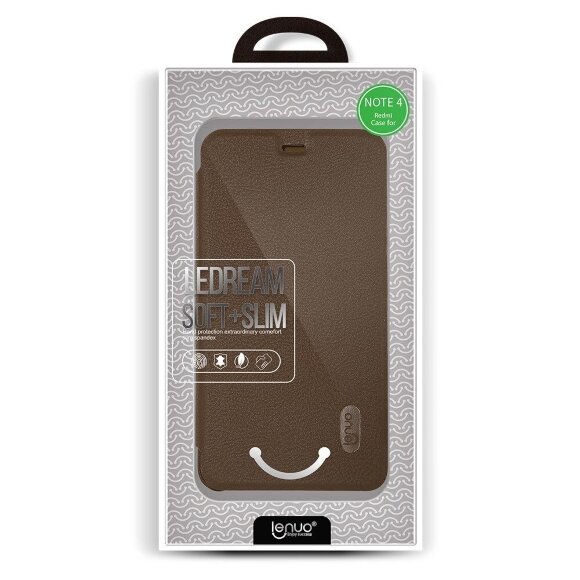 Чехол LENUO для Xiaomi Redmi Note 4X (коричневый)