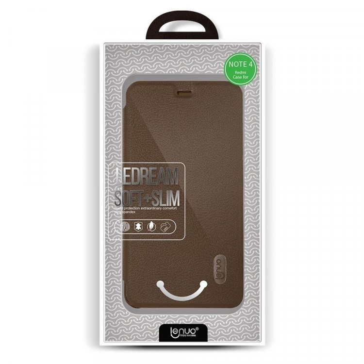 Чехол LENUO для Xiaomi Redmi Note 4X (коричневый)