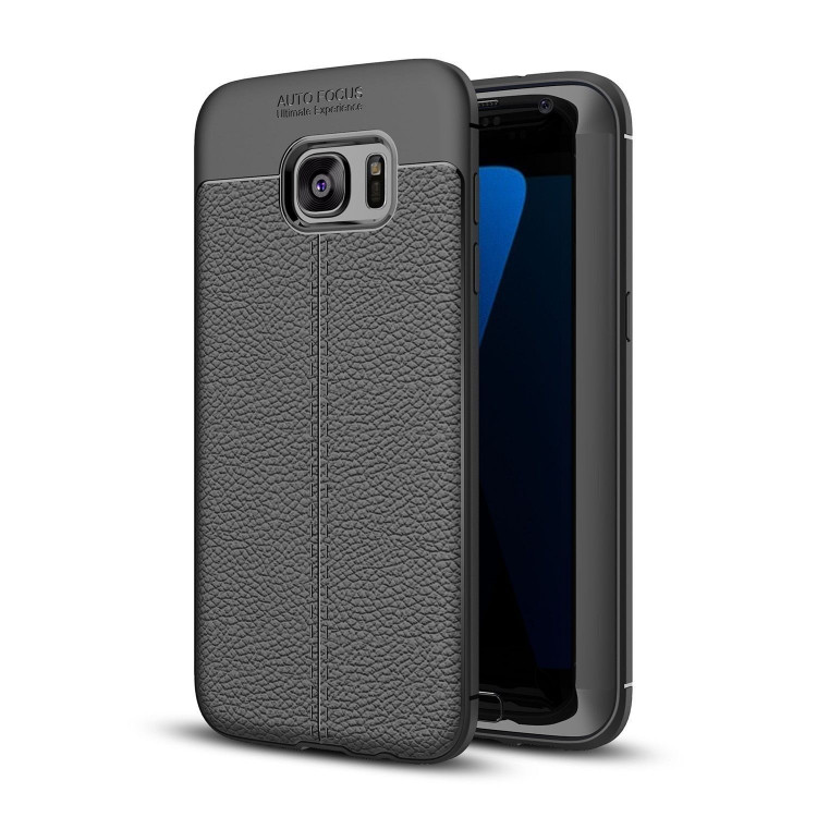 Чехол-накладка Litchi Grain для Samsung Galaxy S7 edge G935 (черный)