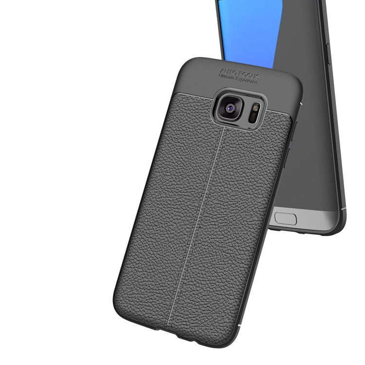 Чехол-накладка Litchi Grain для Samsung Galaxy S7 edge G935 (черный)