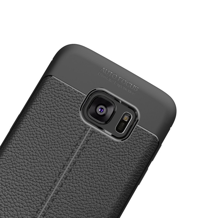 Чехол-накладка Litchi Grain для Samsung Galaxy S7 edge G935 (черный)