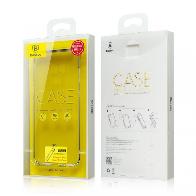 Силиконовый TPU чехол Baseus Simple для Samsung Galaxy S8+