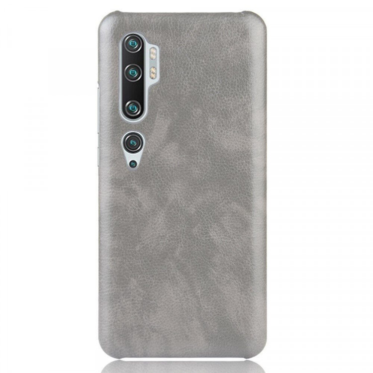 Кожаная накладка-чехол для Xiaomi Mi Note 10 / Mi Note 10 Pro / Mi CC9 Pro (серый)
