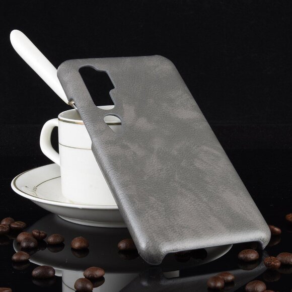 Кожаная накладка-чехол для Xiaomi Mi Note 10 / Mi Note 10 Pro / Mi CC9 Pro (серый) Кожаная накладка-чехол для Xiaomi Mi Note 10 / Mi Note 10 Pro / Mi CC9 Pro (серый)