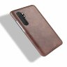 Кожаная накладка-чехол для Xiaomi Mi Note 10 Lite (коричневый)