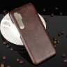Кожаная накладка-чехол для Xiaomi Mi Note 10 Lite (коричневый)