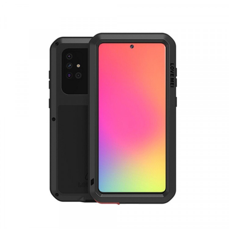 Гибридный чехол LOVE MEI для Samsung Galaxy A71 (черный)