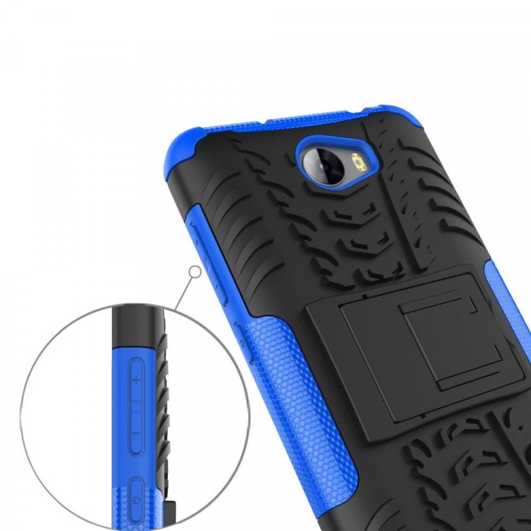 Чехол Hybrid Armor для Huawei Y5 II / Honor 5A (LYO-L21) (черный + голубой)