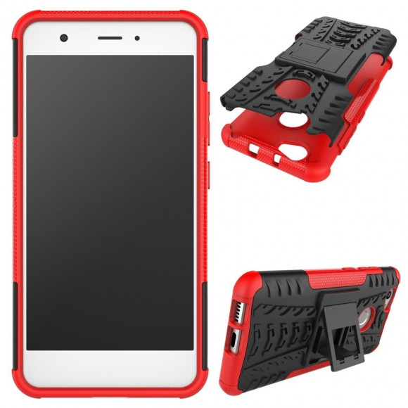 Чехол Hybrid Armor для Huawei Nova (черный + красный)