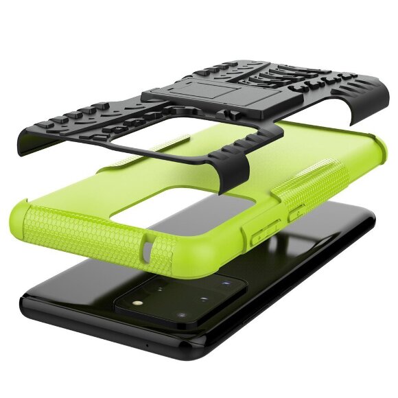 Чехол Hybrid Armor для Samsung Galaxy S20 Ultra (черный + зеленый) Чехол Hybrid Armor для Samsung Galaxy S20 Ultra (черный + зеленый)