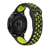 Двухцветный силиконовый ремешок для Samsung Gear Sport / Gear S2 Classic / Galaxy Watch 42мм / Watch Active / Watch 3 (41мм) / Watch4 (черный+зеленый) Двухцветный силиконовый ремешок для Samsung Gear Sport / Gear S2 Classic / Galaxy Watch 42мм / Watch Active / Watch 3 (41мм) / Watch4 (черный+зеленый)