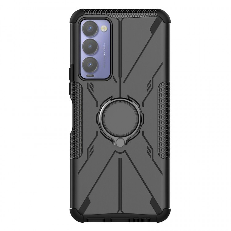 Чехол Armor Shockproof Ring Holder для Tecno Camon 18 (черный)