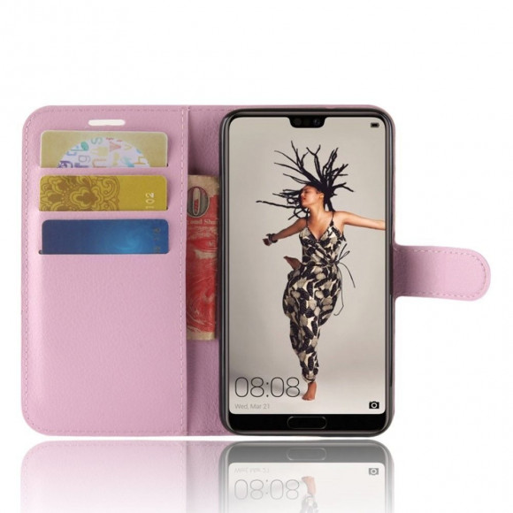 Чехол с визитницей для Huawei P20 (розовый) Чехол с визитницей для Huawei P20 (розовый)
