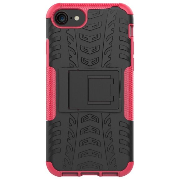 Чехол Hybrid Armor для iPhone 8 / iPhone 7 / iPhone SE (2020) / iPhone SE (2022) (черный + розовый)