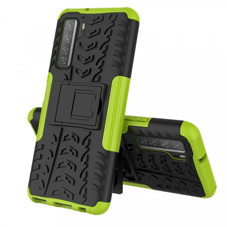 Чехол Hybrid Armor для Honor 30S (CDY-NX9A) (черный + зеленый)
