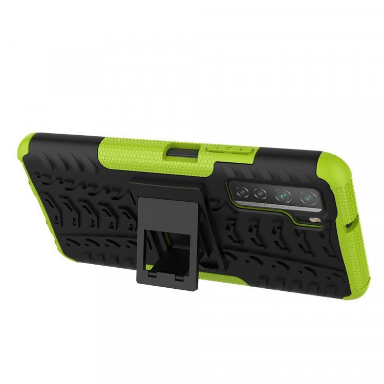 Чехол Hybrid Armor для Honor 30S (CDY-NX9A) (черный + зеленый)
