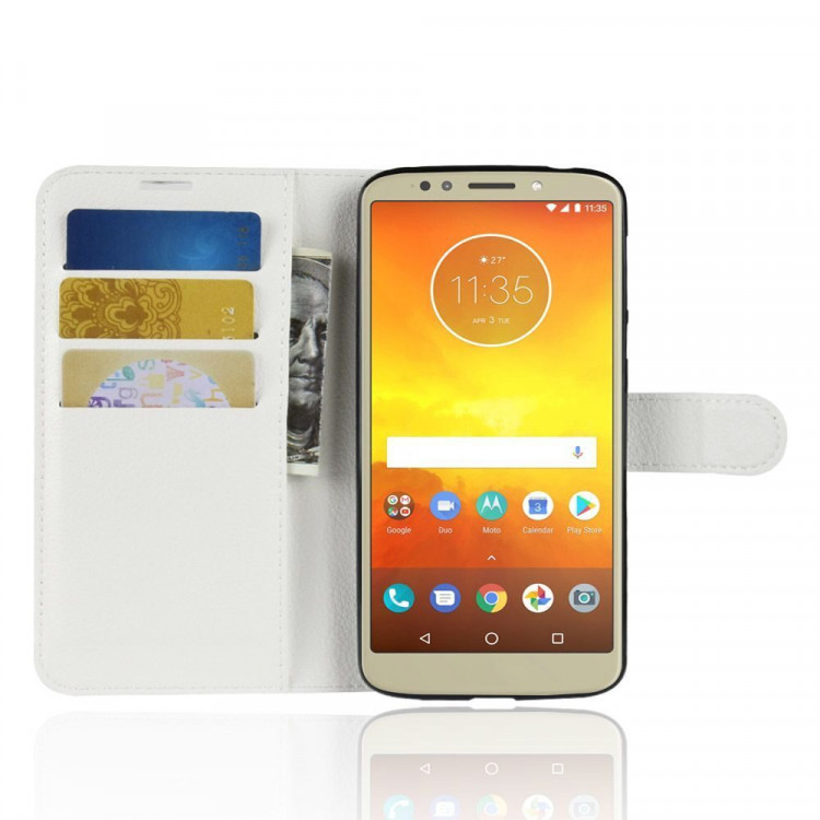 Чехол с визитницей для Motorola Moto E5 (белый)