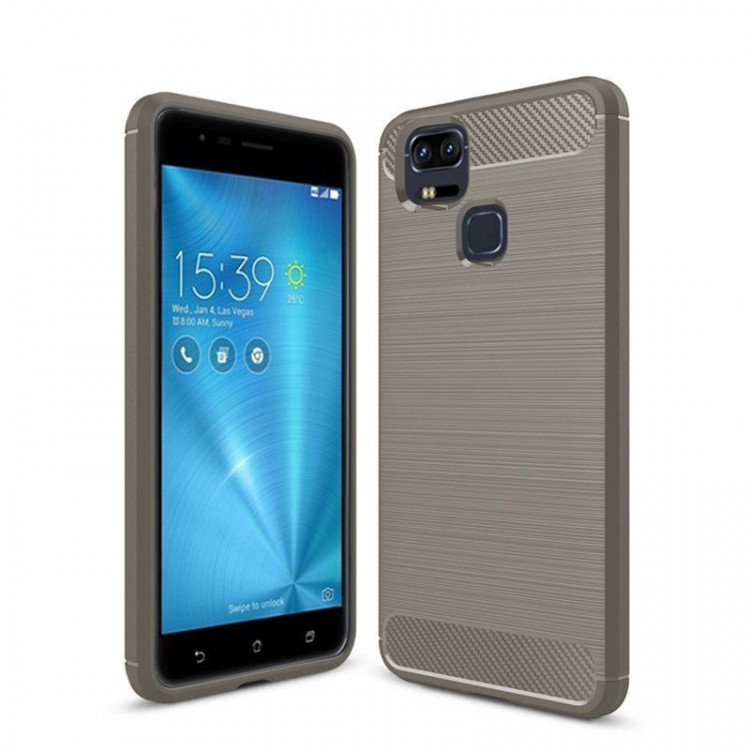 Чехол-накладка Carbon Fibre для Asus Zenfone 3 Zoom ZE553KL (серый)