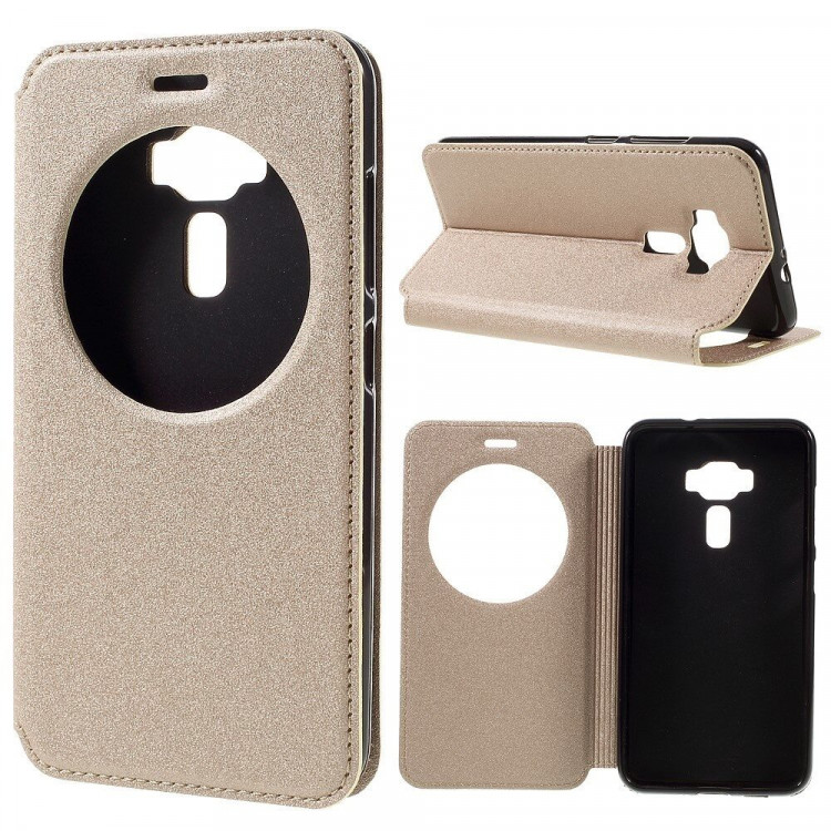 Чехол с окном для ASUS Zenfone 3 ZE552KL (золотой)