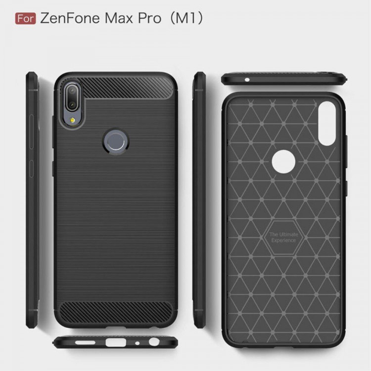 Чехол-накладка Carbon Fibre для Asus Zenfone Max Pro (M1) ZB601KL / ZB602KL (серый)