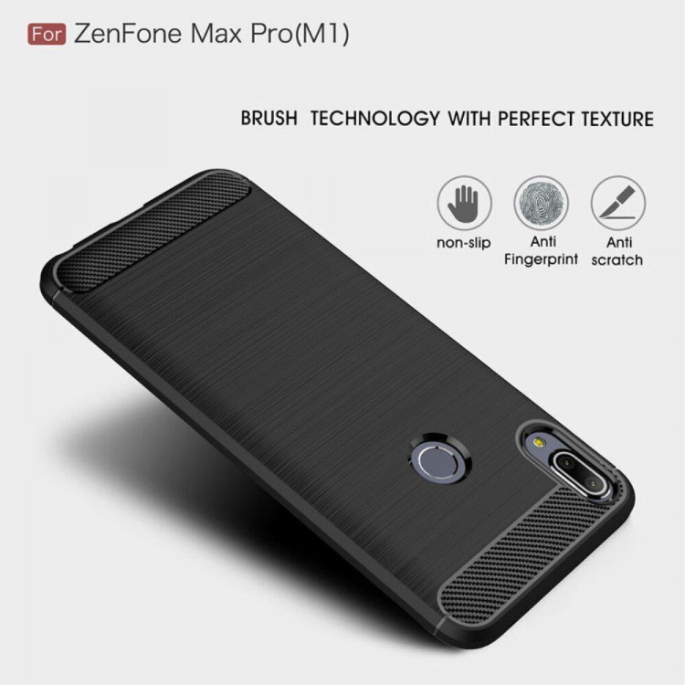 Чехол-накладка Carbon Fibre для Asus Zenfone Max Pro (M1) ZB601KL / ZB602KL (серый)