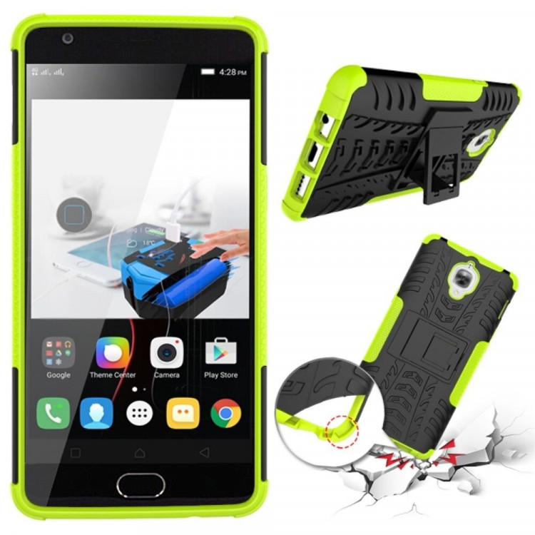 Чехол Hybrid Armor для OnePlus 3 / OnePlus 3T (черный + зеленый)