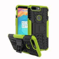 Чехол Hybrid Armor для OnePlus 5T (черный + зеленый)