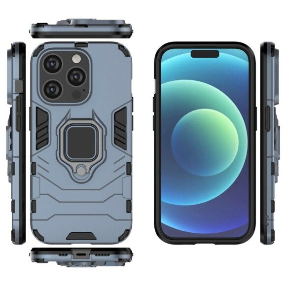 Чехол Armor Ring Holder для iPhone 14 Pro (темно-синий) Чехол Armor Ring Holder для iPhone 14 Pro (темно-синий)